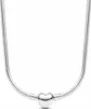 A silver necklace with a heart-shaped pendant on a white background. Náhled obrázku produktu