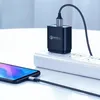 A smartphone is being charged by a wall adapter plugged into a power strip. Produktbild-Vorschau