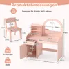 COSTWAY Set da trucco 2 in 1 per bambini, tavolino da Anteprima dell’immagine prodotto 3