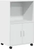 A white storage cabinet with two doors and an open shelf above, shown from the front on a white background. Voir les images du produit