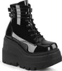 SHAKER-52 Damen Booties von DemoniaCult, Schwarz Lack , EU Produktbild-Vorschau 1
