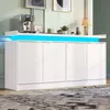 Mueble aparador Flieks con 4 puertas, iluminación LED y Vista previa de la imagen del producto 3