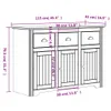 vidaXL Highboard BODO blanc marron 115,5x43x200,5 cm Pin Voir les images du produit 12