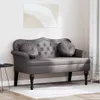 vidaXL lavica Chesterfield s vankúšmi sivá 120,5 x 65 x 75 Náhľad obrázku produktu 2