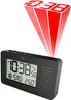 A black digital alarm clock with a projected red time display above it. Produktbild-Vorschau