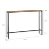 A product image of a narrow console table with dimensions indicated. Podgląd zdjęcia produktu