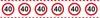 A repeating pattern of speed limit signs for 40, set against a white background with a red and white striped border at the top and bottom. Produktbild-Vorschau