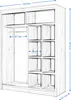A diagram of a wardrobe with dimensions indicated. Produktbild-Vorschau