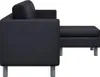 vidaXL L-förmiges Sofa 3-Sitzer Kunstleder Schwarz Produktbild-Vorschau 4