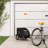 vidaXL Remorque pour vélo Chiens Noir Tissu Oxford et fer Voir les images du produit 2