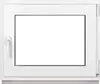 A white plastic window frame with a clear glass pane, shown against a white background. Anteprima dell’immagine prodotto