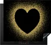 KitchenYeah© Herdabdeckplatte Goldenes Herz auf schwarzem Produktbild-Vorschau 1
