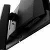Close-up view of the back ports and stand attachment of a black monitor. Produktbild-Vorschau