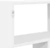 A close-up view of a white shelf unit, showing a mounting bracket on the side. Voir les images du produit