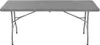 A gray folding table with metal legs against a white background. Náhled obrázku produktu
