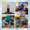 Collage of four scenes showing a portable blender being used in different settings: sports, work, outdoors, and family. Produktbild-Vorschau