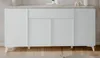 Sideboard "Visby" in weiß und Sandstein, Kommode 177 x 92 Produktbild-Vorschau 2