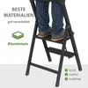 Alu Trittleiter 2-stufig schwarz klappbar Handlauf 150 kg Produktbild-Vorschau 3