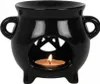 Schwarze Duftlampe als Hexenkessel mit Pentagramm Produktbild-Vorschau 2