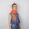 Baumwollschal – orange – silberner Lurex – quadratischer Produktbild-Vorschau 8