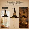 Halloween Deko Hexenhut, beleuchtete Hängedeko aus Metall, Produktbild-Vorschau 5