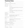 A technical data sheet for a camera flash. Produktbild-Vorschau