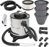 A collection of parts for a shop vacuum cleaner, including the main unit, hose, filter, and various attachments, laid out on a white background. Produktbild-Vorschau