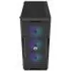 A black computer tower case with RGB lighting visible through the front panel. Produktbild-Vorschau