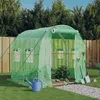 Gewächshaus mit Stahlrahmen Grün 4 m² 2x2x2 m Produktbild-Vorschau 2