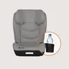 A gray child car seat with a black base, shown with a water bottle in a cup holder. Náhled obrázku produktu