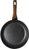 A frying pan with a wooden handle on a white background. Voir les images du produit
