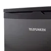 A close-up of the top corner of a dark grey refrigerator with the brand name 'TELEFUNKEN' visible. Produktbild-Vorschau