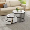 MODFU Couchtisch Wohnzimmertisch 2er Set für Wohnzimmer, Produktbild-Vorschau 2