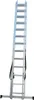 A three-section aluminum ladder standing diagonally against an invisible surface. Anteprima dell’immagine prodotto