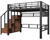 Platzsparendes Hochbett 140x200cm Metall Schwarz mit Produktbild-Vorschau 12