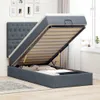 vidaXL Ottoman-Bett mit Matratzen Dunkelgrau 90x200 cm Samt Produktbild-Vorschau 2