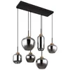 Pendelleuchte, Metall, Schwarz-matt, Glas Rauchfarbe, L 80 Produktbild-Vorschau 1