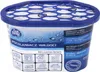 A product shot of a moisture absorber container with text and icons. Voir les images du produit