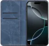 A blue flip-style phone case with a phone inside, shown open. Anteprima dell’immagine prodotto