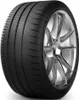A close-up studio shot of a Michelin Pilot Sport Cup 2 R Connect tire mounted on a silver alloy wheel. Podgląd zdjęcia produktu