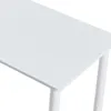 A close-up view of a white table surface and its legs. Produktbild-Vorschau
