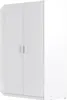 Rohová šatní skříň 117 cm FUNZA 5 - alpská bílá / lesklá Náhled obrázku produktu 1