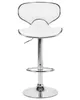 A white bar stool with a silver metal base and footrest, shown against a white background. Náhled obrázku produktu