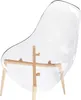 A transparent chair with a wooden base. Náhled obrázku produktu