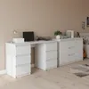 Biurko Komputerowe 120 cm Białe Matowe 6 Szuflad Nowoczesne Podgląd zdjęcia produktu 4
