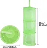 A hanging storage organizer and its folded state are shown against a white background, with dimensions indicated. Produktbild-Vorschau