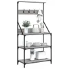 Design Möbel Bäckerregal mit Haken 4 Böden Grau Sonoma Produktbild-Vorschau 4