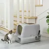 PawHut Katzenklo, Katzentoilette mit Deckel, Streuschaufel, Produktbild-Vorschau 9