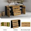 Merax Sideboard mit Holzoptik, Wohnzimmerschrank mit 2 Produktbild-Vorschau 9