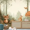 Vlies fototapete für kinder Waldtiere Natur Beige 100x70 cm Produktbild-Vorschau 2